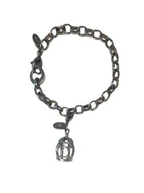 Origami Owl Silver Charm Link Bracelet w/ Birdcage Charm